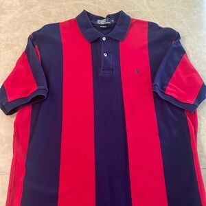 Polo by Ralph Lauren 100% cotton pique XL Mens Navy/Red